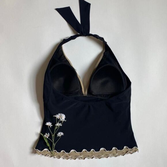 Black halter swim top - Picture 2 of 8